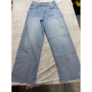 Ofluck Potady Original Jeans Women 8 Light Indigo Wide Leg High Rise YW1018 NEW